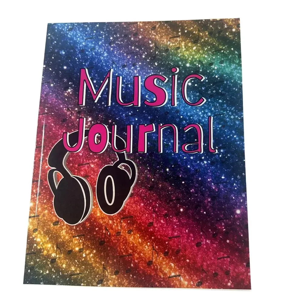 Girls Music Journal Notebook 8.5x11 Wide Staff Paper Galaxy Rainbow Book New